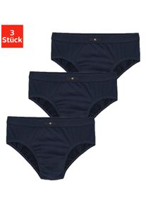H.I.S. Slip H.I.S, Herren, Gr. M, 3 Stk., blau (marine), Jersey, Obermaterial: 95% Baumwolle, 5% Elasthan, unifarben, k&ouml;rpernah, Unterhosen Slip, ohne Seitennaht