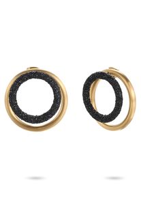 Paar Ohrstecker Kingka "KOURI Stardust", schwarz (gelbgoldfarben, schwarz), Ohrringe, Damen, 25,5mm, Edelstahl, Paar Ohrstecker