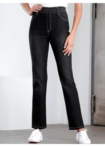 High-waist-Jeans Classic Basics, Damen, Gr. 46, Normalgr&ouml;&szlig;en, schwarz (schwarz, denim), 81% Baumwolle, 17% Polyester, 2% Elasthan, unifarben, lang, Jeans High-waist-Jeans