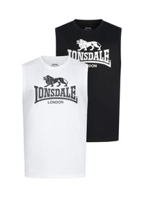 Tanktop Lonsdale "ROLLESTON", Herren, Gr. XL, schwarz-wei&szlig; (schwarz, wei&szlig;), Obermaterial: 100% Baumwolle, Tops Tanktop