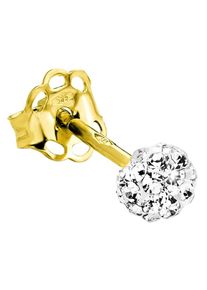 Single-Ohrstecker Amor "Schmuck Geschenk Single Ohrschmuck f&uuml;r ein Ohr 9035564 Gold 585", gold (gelbgoldfarben, kristallwei&szlig;, kristallwei&szlig;), Ohrringe, Damen, 4mm, Gelbgold 585, Single-Ohrstecker, mit Kristallstein