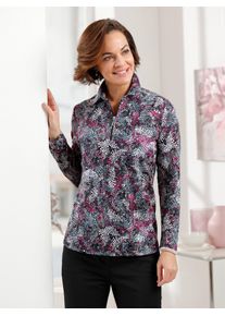 Poloshirt CLASSIC "Poloshirt", Damen, Gr. 50, bunt (magenta, mittelblau, bedruckt), 95% Polyester, 5% Elasthan, gemustert, mehrfarbig, Shirts Poloshirt