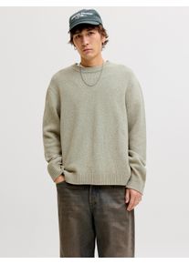 Jack & Jones Rundhalspullover JACK & JONES "JORNORREBRO CATSKILLS KNIT CREW NECK SN", Herren, Gr. XS, seagrass, Strick, Obermaterial: 59% Polyester, 41% Baumwolle, unifarben, normal, Rundhals, Pullover Rundhalspullover