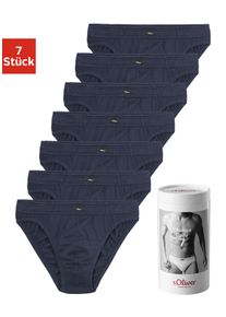 Slip s.Oliver "Herren Unterhose", Herren, Gr. L, 7 Stk., blau (navy), Jersey, Obermaterial: 100% Baumwolle, unifarben, k&ouml;rpernah, Unterhosen Slip, Wochenration in einer Dose, Topseller