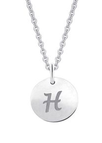Kettenanh&auml;nger ONE ELEMENT "Buchstabe H Buchstaben Anh&auml;nger aus 333 Wei&szlig;gold &Oslash; 11,0 mm", silber, Schmuckanh&auml;nger, Damen, Wei&szlig;gold 333, Kettenanh&auml;nger