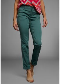 Chinohose AJC, Damen, Gr. 46, N-Gr, gr&uuml;n (gr&uuml;n, grau), Web, Obermaterial: 97% Baumwolle, 3% Elasthan, unifarben, bequem lang, Hosen Chinohose, in l&auml;ssiger Form mit Pattentaschen, Topseller