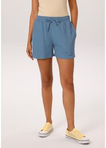Shorts Aniston CASUAL, Damen, Gr. 44, N-Gr, blau, Web, Obermaterial: 98% Polyester, 2% Elasthan, Strukturmuster, unifarben, figurumspielend kurz, Hosen Shorts, aus strukturierter, elastischer Stoff-Qualit&auml;t - NEUE KOLLEKTION