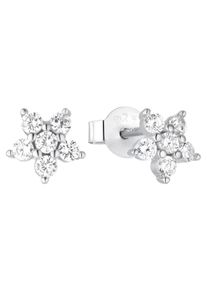 Paar Ohrstecker Amor "Stars", bunt (silberfarben, wei&szlig;, kristallwei&szlig;), Ohrringe, Damen, Silber 925 (Sterlingsilber), Paar Ohrstecker, mit Zirkonia (synth.)