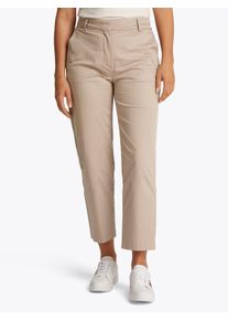 Chinohose Tommy Hilfiger, Damen, Gr. 36, N-Gr, beige, Web, Obermaterial: 65% Baumwolle, 33% Lyocell, 2% Elasthan, unifarben, slim fit 7/8-L&auml;nge, Hosen Chinohose, mit B&uuml;gelfalten