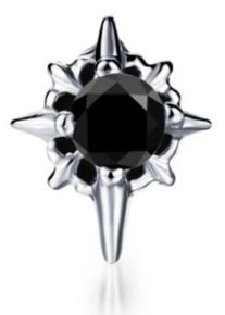 Single-Ohrstecker Firetti "Schmuck Geschenk Ohrschmuck einzeln Kreuz", schwarz (edelstahlfarben, schwarz, schwarz), Ohrringe, Damen, 6,5mm, Edelstahl Kautschuk, Edelstahl, Kautschuk, Single-Ohrstecker, mit Zirkonia (synth.)