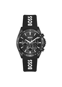 Chronograph BOSS "STRIKE CHRONO", schwarz, schwarz, Armbanduhren, Herren, Chronograph, Quarzuhr, Armbanduhr, Herrenuhr, Silikonarmband, analog, Tag