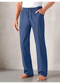 Homewearpants CLASSIC, Herren, Gr. 46, Normalgr&ouml;&szlig;en, blau (jeansblau), 100% Baumwolle, unifarben, lang, Hosen Homewearpants