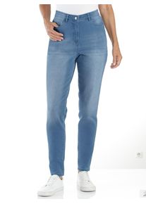High-waist-Jeans Classic Basics, Damen, Gr. 46, Normalgr&ouml;&szlig;en, blau (blau, bleached), 81% Baumwolle, 17% Polyester, 2% Elasthan, unifarben, lang, Jeans High-waist-Jeans