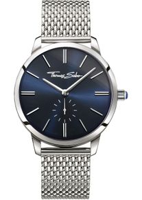 Quarzuhr Thomas Sabo "GLAM SPIRIT", silber (silberfarben, dunkelblau), Armbanduhren, Damen, Quarzuhr, Armbanduhr, Damenuhr, Mineralglas mit Saphirbeschichtung