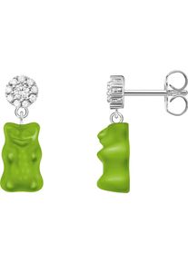 Paar Ohrstecker Thomas Sabo "Thomas Sabo x HARIBO: Ohrstecker mit Goldb&auml;r", gr&uuml;n (silberfarben, gr&uuml;n, kristallwei&szlig;, gr&uuml;n, kristallwei&szlig;), Ohrringe, Damen, Silber 925 (recycelt), Paar Ohrstecker, mit Kristallglas, Zirkonia (synth.)