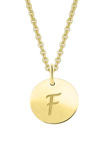 Kettenanh&auml;nger ONE ELEMENT "Buchstabe F Buchstaben Anh&auml;nger aus 333 Gelbgold &Oslash; 11,0 mm", gold, Schmuckanh&auml;nger, Damen, Gelbgold 333, Kettenanh&auml;nger