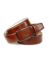 Lederg&uuml;rtel Anthoni Crown, Damen, Gr. 90, braun (cognac), Leder, unifarben mit Farbeinsatz, G&uuml;rtel Lederg&uuml;rtel, mit Kontrast Stitching