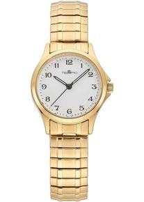 Quarzuhr Tempic, gold (goldfarben), Armbanduhren, Damen, Quarzuhr, Armbanduhr, Damenuhr, analog, Flexband, Zugband
