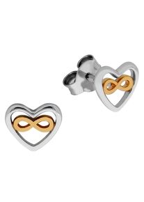 Paar Ohrstecker Firetti "Schmuck Geschenk Silber 925 Ohrschmuck Herz Infinity/Schleife", rosa (silberfarben, ros&eacute;goldfarben), Ohrringe, Damen, Silber 925 (Sterlingsilber), Paar Ohrstecker