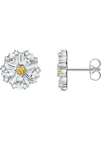 Paar Ohrstecker Thomas Sabo "Lovely Daisy Ohrstecker gro&szlig;", bunt (silberfarben, wei&szlig;, gelb, wei&szlig;, gelb), Ohrringe, Damen, 11mm, Silber 925 (recycelt), Paar Ohrstecker, mit Zirkonia (synth.)