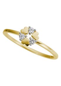 Fingerring Firetti "Schmuck Geschenk Gold 333 Damenring Goldring Kreis Herz" Gr. 18, gelbgoldfarben, wei&szlig;goldfarben, Fingerringe, Damen, 18, 0,1 P2 = erkennbare Einschl&uuml;sse, Diamanten Gelbgold 333, 1,2mm, Diamanten, Gelbgold 333, Fingerring, mit Brillanten