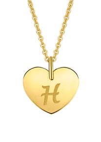 Kettenanh&auml;nger ONE ELEMENT "Herz mit Gravur H Buchstaben Anh&auml;nger aus 333 Gelbgold", gold, Schmuckanh&auml;nger, Damen, Gelbgold 333, Kettenanh&auml;nger