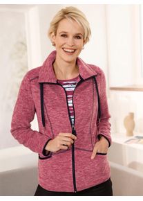 Fleecejacke Classic Basics, Damen, Gr. 40, rot (himbeere, meliert), 100% Polyester, meliert, Jacken Fleecejacke