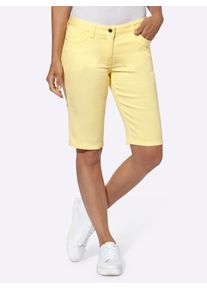 Jeansbermudas Casual Looks, Damen, Gr. 46, Normalgr&ouml;&szlig;en, gelb (zitrone), 98% Baumwolle, 2% Elasthan, unifarben, kurz, Jeans Jeansbermudas
