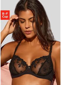 B&uuml;gel-BH Nuance, Damen, Gr. 105, Cup E, schwarz, Spitze, Obermaterial: 56% Polyamid, 35% Polyester, 9% Elasthan, BHs B&uuml;gel-BH, aus einzigartiger Spitze in sommerlicher Optik, Dessous