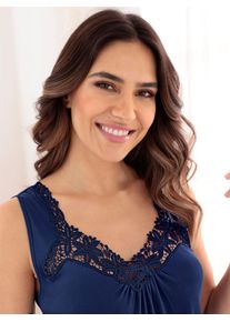 w&auml;schepur Nachthemd W&Auml;SCHEPUR "Nachthemd", Damen, Gr. 36/38, Normalgr&ouml;&szlig;en, blau (royalblau), 50% Baumwolle, 50% Modal, unifarben, Kleider Nachthemd