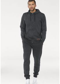 Jogginganzug OCEAN SPORTSWEAR "Comfort Fit", Herren, Gr. M (48/50), grau (anthrazit), angeraute Sweatware, Obermaterial: 60% Baumwolle, 40% Polyester. Kapuzenfutter: 100% Baumwolle, meliert, bequem, Sportanz&uuml;ge Jogginganzug, Topseller