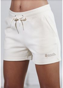 Shorts BENCH. LOUNGEWEAR, Damen, Gr. 36/38, N-Gr, beige (sand), Interlock, Obermaterial: 60% Baumwolle, 40% Polyester, Basic, bequem kurz, Hosen Shorts, mit Logodruck und Stickerei