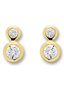 Paar Ohrstecker ONE ELEMENT "Zirkonia Ohrringe Ohrstecker aus 333 Gelbgold", gold, Ohrringe, Damen, Gelbgold 333, Paar Ohrstecker