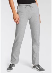Sweathose Flashlights, Damen, Gr. 44/46, N-Gr, grau (hellgrau, meliert), Sweatware, Obermaterial: 90% Baumwolle, 5% Elasthan, 5% Viskose, meliert, Basic, l&auml;ssig geschnitten lang, Hosen Sweathose, Mit Geradem Bein, Topseller