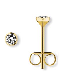 Paar Ohrstecker ONE ELEMENT "Zirkonia Zarge Ohrringe Ohrstecker aus 333 Gelbgold", gold, Ohrringe, Damen, Gelbgold 333, Paar Ohrstecker