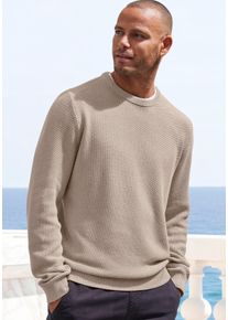 Strickpullover John Devin, Herren, Gr. 3XL (64/66), beige, Strick, Obermaterial: 50% Baumwolle, 50% Polyacryl, unifarben, regular fit normal, Rundhals, Strickb&uuml;ndchen, Pullover Strickpullover, Pullover in modischer Strickstruktur, Topseller