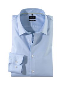 Businesshemd OLYMP "No. Six super slim", Herren, Gr. 42, N-Gr, blau (ozon), Obermaterial: 97% Baumwolle, 3% Elastolefin, Hemden Businesshemd
