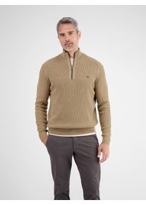 Strickpullover Lerros, Herren, Gr. XXL, light coffee, Strick, Obermaterial: 100% Baumwolle, unifarben, normal h&uuml;ftbedeckend, Rundhals, B&uuml;ndchen, Pullover Strickpullover, mit Troyer-Rei&szlig;verschluss, Stehkragen