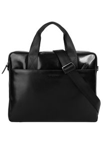 Aktentasche Bugatti "ROMANO", Gr. B/H/T: 36cm x 29cm x 7cm onesize, schwarz, Leder, leicht gl&auml;nzend, unifarben, Taschen Aktentasche, echt Leder