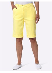 Jeansbermudas Classic Basics, Damen, Gr. 46, Normalgr&ouml;&szlig;en, gelb (zitrone), 97% Baumwolle, 3% Elasthan, unifarben, knielang, Jeans Jeansbermudas