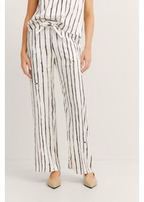 Stoffhose Bugatti, Damen, Gr. 46, Normalgr&ouml;&szlig;en, wei&szlig; (290, wei&szlig;), 100% Viskose, gestreift, normal, Hosen Stoffhose, mit dehnbarem Bund