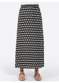 Schlupfrock Inspirationen, Damen, Gr. 52, schwarz (schwarz, gemustert), 100% Viskose, bedruckt, gemustert, mehrfarbig, lang, R&ouml;cke Schlupfrock