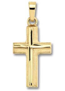 Kettenanh&auml;nger ONE ELEMENT "Kreuz Anh&auml;nger aus 333 Gelbgold", gold, Schmuckanh&auml;nger, Damen, Gelbgold 333, Kettenanh&auml;nger