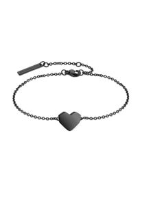 Armband Liebeskind Berlin "Schmuck Edelstahl Armkette Urban Heart Herz", schwarz, Armb&auml;nder, Damen, 21cm, Edelstahl, Armband