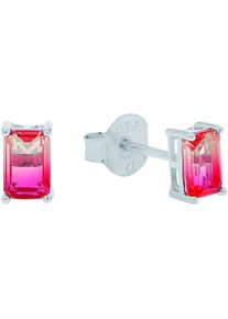 Paar Ohrstecker Amor "2039966", bunt (silberfarben, pink, pink), Ohrringe, Damen, Silber 925 (Sterlingsilber), Paar Ohrstecker, mit Glasstein