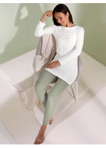 Langarmshirt CREATION L PREMIUM "Modal-Longshirt", Damen, Gr. 48/50, beige (ecru), 94% Modal, 6% Elasthan, unifarben, Shirts Langarmshirt