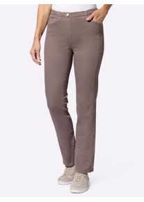 Bequeme Jeans Classic Basics, Damen, Gr. 46, Normalgr&ouml;&szlig;en, grau (dunkeltaupe), 81% Baumwolle, 17% Polyester, 2% Elasthan, unifarben, lang, Jeans Bequeme Jeans