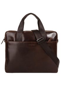 Aktentasche Bugatti "ROMANO", Gr. B/H/T: 36cm x 29cm x 7cm onesize, braun, Leder, leicht gl&auml;nzend, unifarben, Taschen Aktentasche, echt Leder