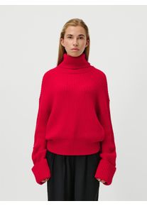 Rollkragenpullover LEGER "Tia Jumper, LeGer by Lena Gercke", Damen, Gr. 36, dunkelrot, Strick, Obermaterial: 50% Polyacryl, 30% Wolle, 20% Polyamid, oversize, Pullover Rollkragenpullover, oversized, Grobstrick