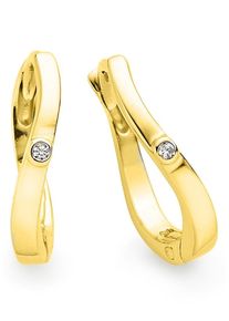 Paar Creolen Bruno Banani "Schmuck Geschenk Silber 925 Ohrschmuck Ohrringe", gold (gelbgoldfarben, wei&szlig;, kristallwei&szlig;), Ohrringe, Damen, Silber 925 (Sterlingsilber), Paar Creolen, mit Zirkonia (synth.)